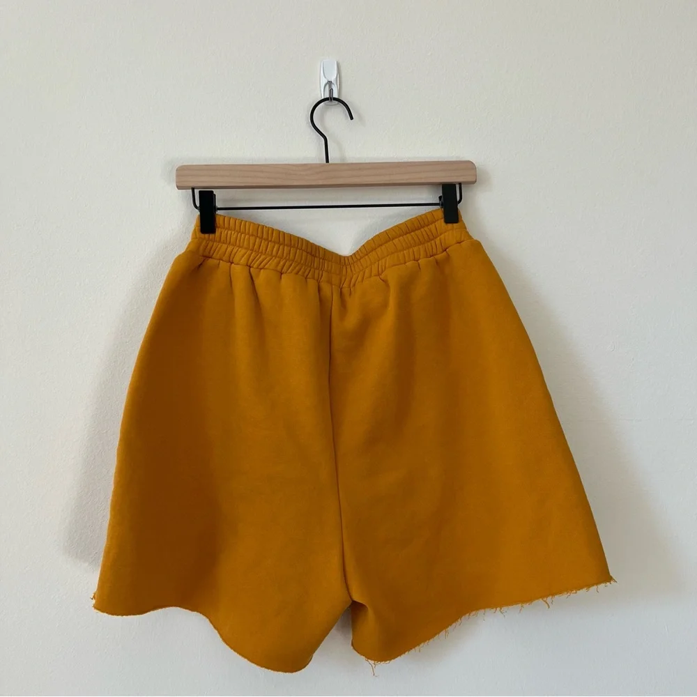 The Mayfair Group Chill Out high waist dark yellow fleece shorts Size 12 - Picture 6 of 10